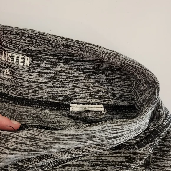 Hollister Black Gray Heather Patterned Tight Leggings Extra Small High Waist EUC - Picture 6 of 8